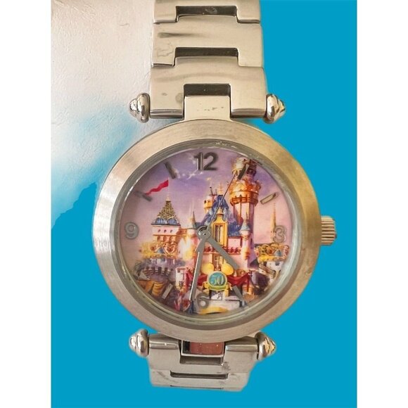 Disneyland 50th Anniversary Castle Disney Watch by Time Works - (New Battery) - Picture 9 of 9
